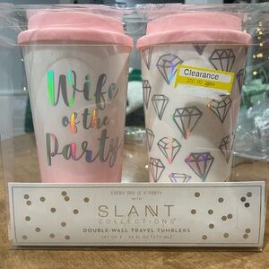 NWT Wife of the Party Tumbler Set Slant Collection